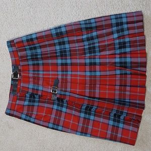 Scottish House Red Blue Tartan Kilt Sz S